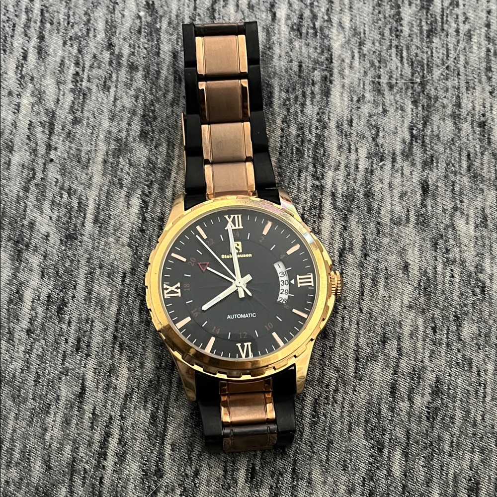 Gold and Black Automatic Men's Watch